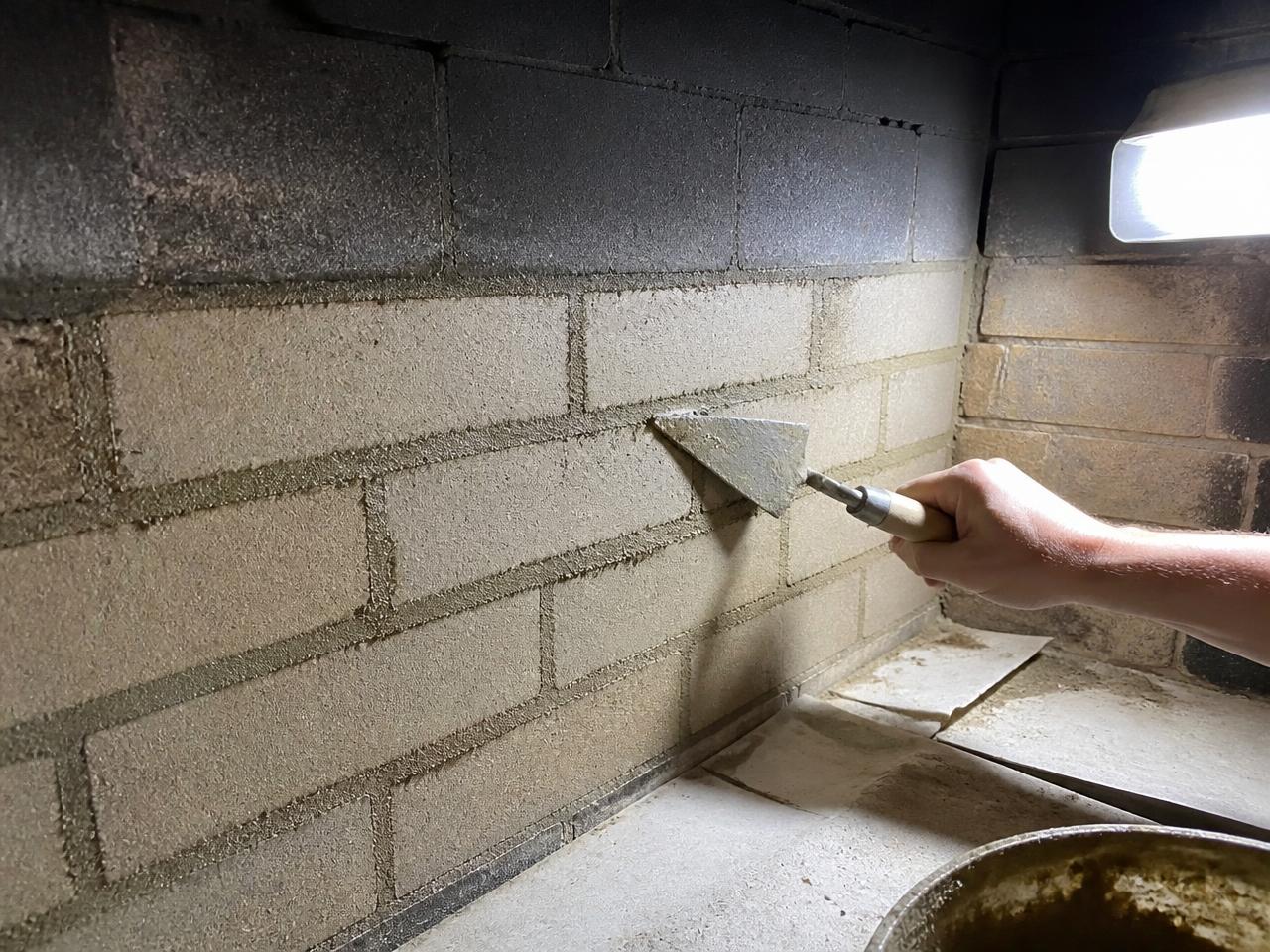 Refractory mortar joints rebuilt brick by brick
