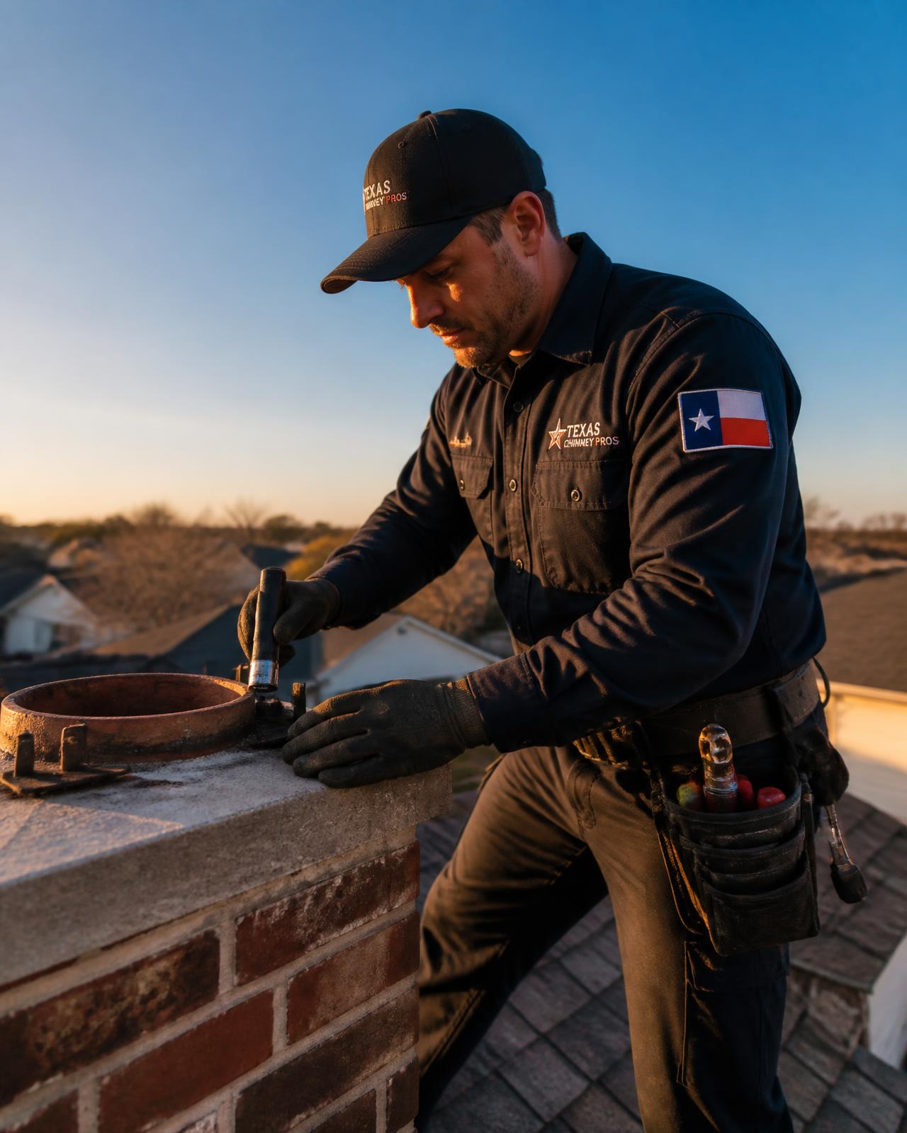 Chimney rebuild and masonry restoration in San Antonio, Texas