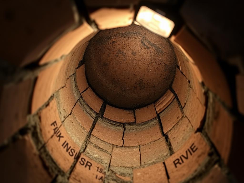 Inside view of clay flue tiles in a chimney