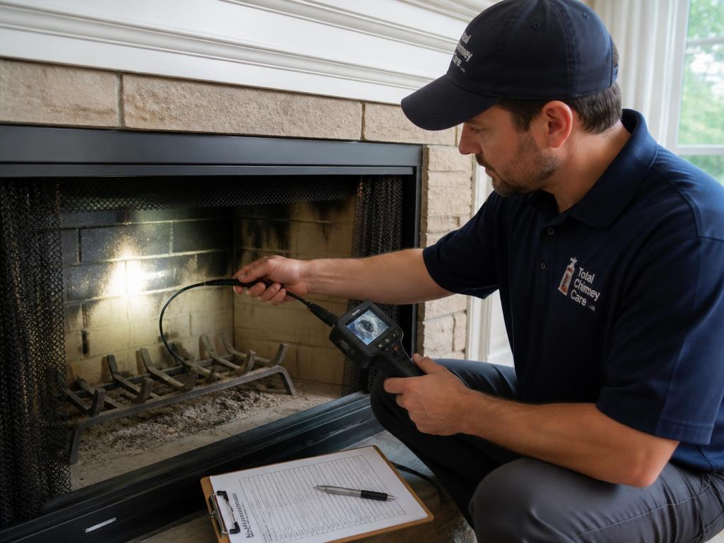 Chimney inspection with a camera scope in San Antonio, Texas