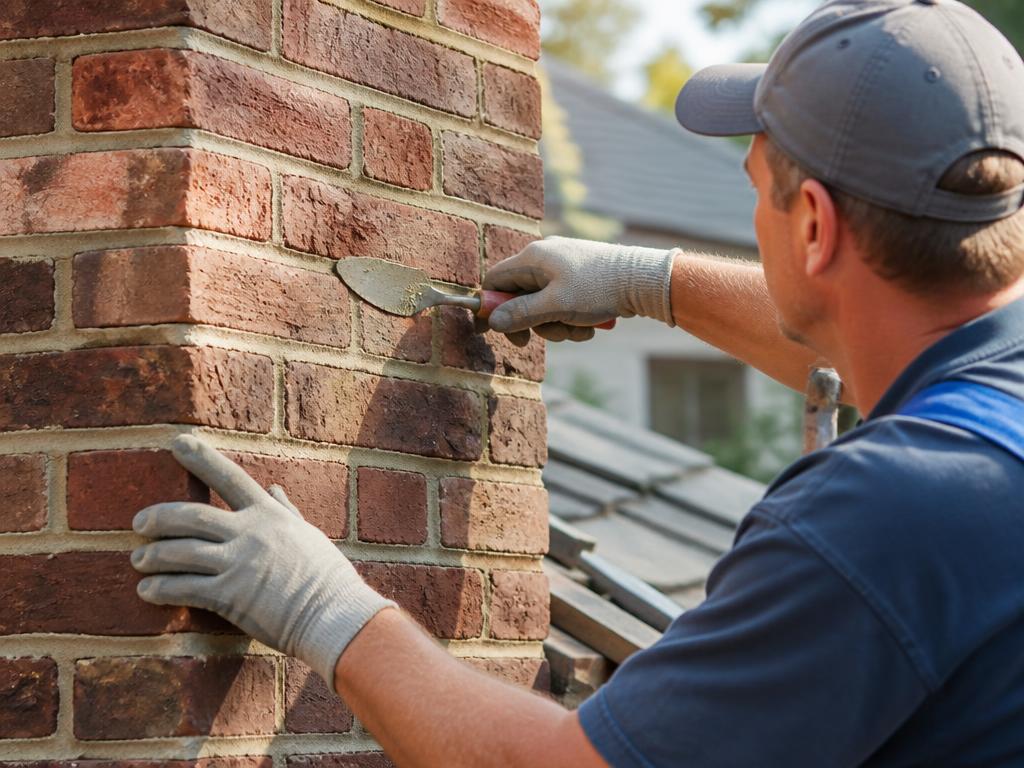 Chimney repair and brick work on a home in San Antonio, Texas